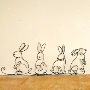 Famille lapin fil de fer