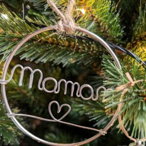 Boule de noel personnalisée en fil d'acier
