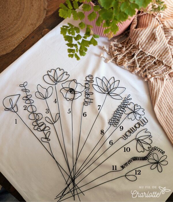 Bouquet de fleurs en fil à personnaliser