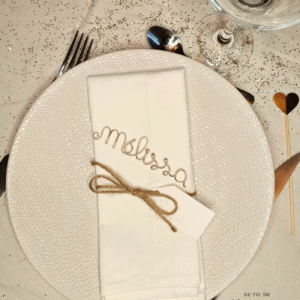 Marque place table mariage anniversaire prénom fil de fer