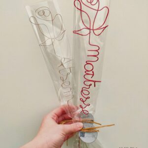 Rose à personnaliser en fil d'acier