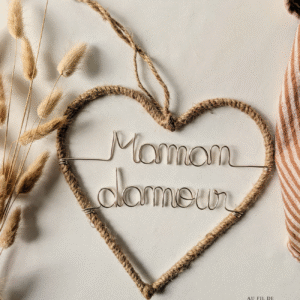 Cœur corde prénom mot fil de fer