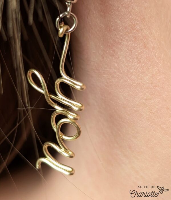 Boucle d'oreilles prénom ou mot personnalisable