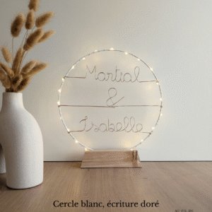 Cercle lumineux prénom famille fil de fer