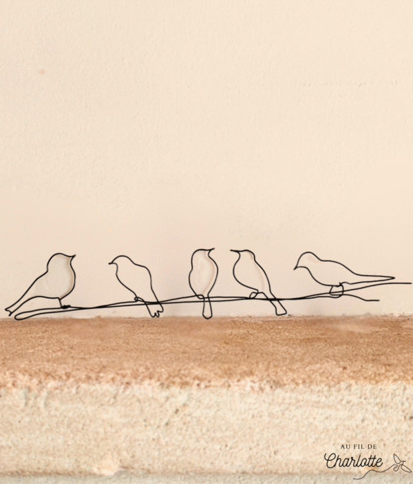 Branche d'oiseau famille fil de fer