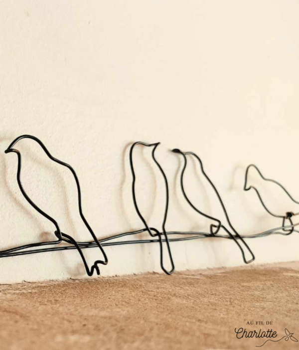 Branche d'oiseau famille fil de fer