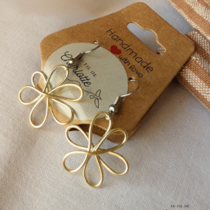 Boucles d'oreille fleur pâquerette fil de fer