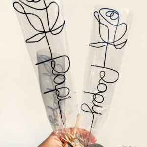 Rose à personnaliser en fil d'acier