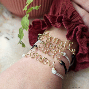 Bracelet prénom mot personnalisé fil de fer