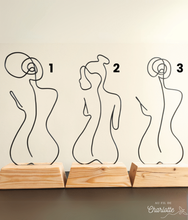 Silhouette de femme minimaliste en fil de fer