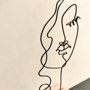 Visage femme abstrait fil de fer