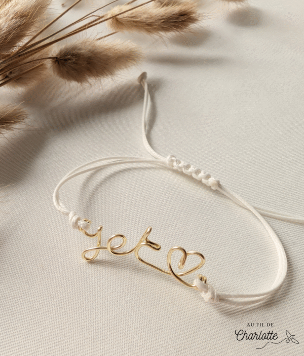 Bracelet prénom mot personnalisé fil de fer