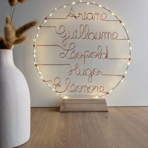 cercle lumineux prénoms de la famille