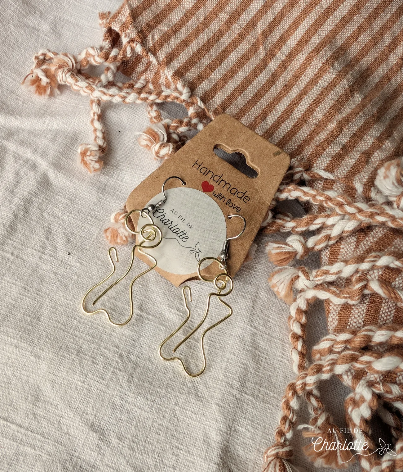 Boucles d'oreilles fil de fer silhouette femme