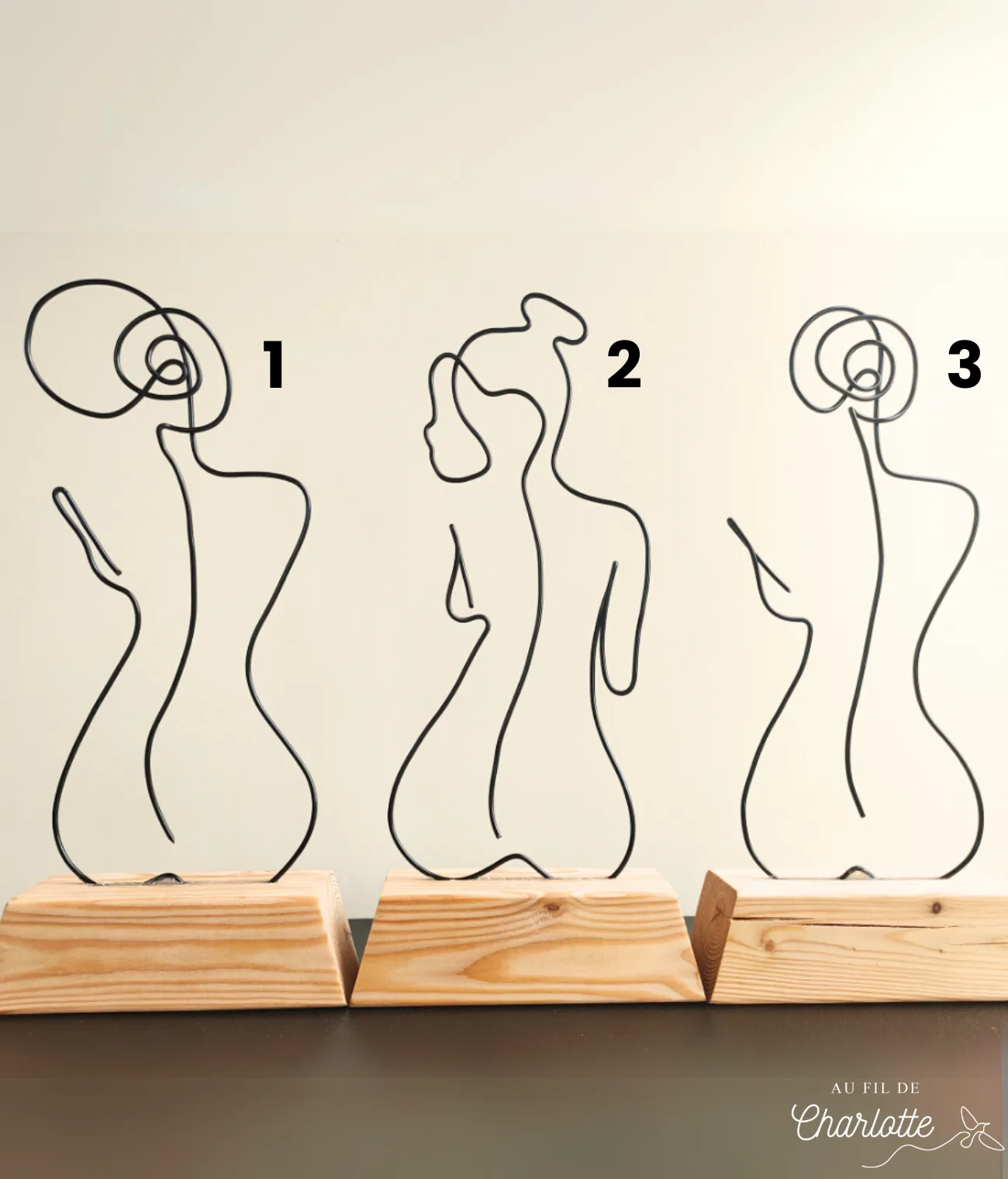 Silhouette de femme minimaliste en fil de fer