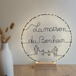 Cercle lumineux fil de fer La maison du bonheur