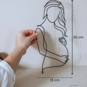 Femme enceinte en fil de fer décoration murale