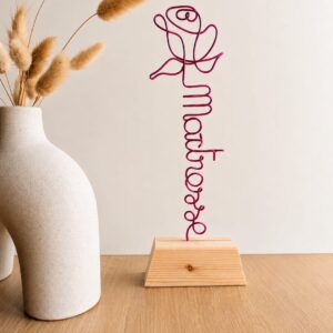 rose personnalisé en fil de fer