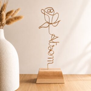 rose personnalisé en fil de fer