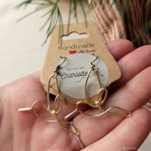 Boucles d'oreilles colibri en fil plaqué or