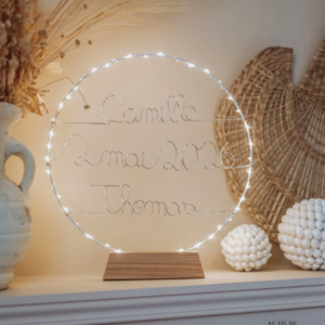 cercle lumineux décoration mariage prénom et date