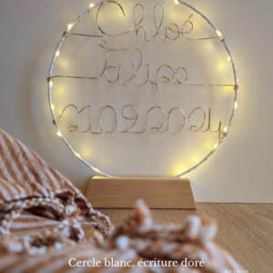 cercle lumineux mariage avec prénoms et date