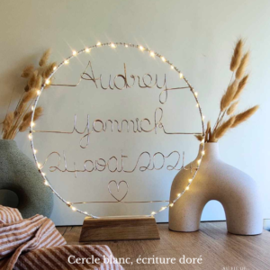 cercle lumineux décoration mariage prénom et date