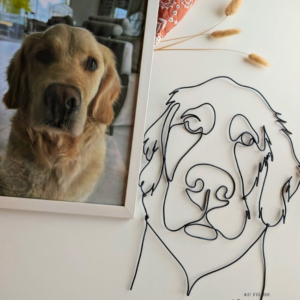Portrait de chien personnalisé en fil de fer