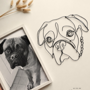Portrait de chien personnalisé en fil de fer