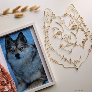 Portrait de chien personnalisé en fil de fer