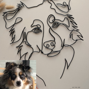 Portrait de chien personnalisé en fil de fer