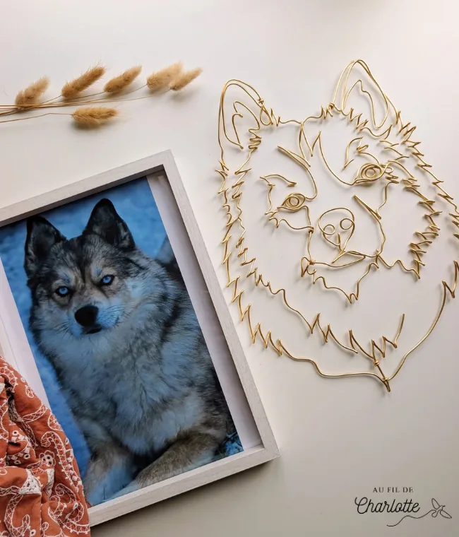 Portrait de chien personnalisé en fil de fer