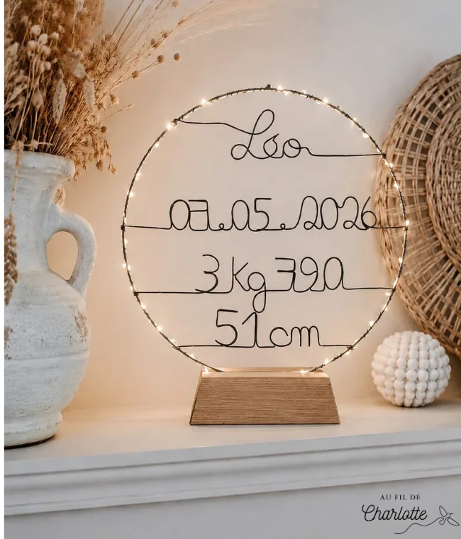cercle lumineux personnalisé cadeau naissance